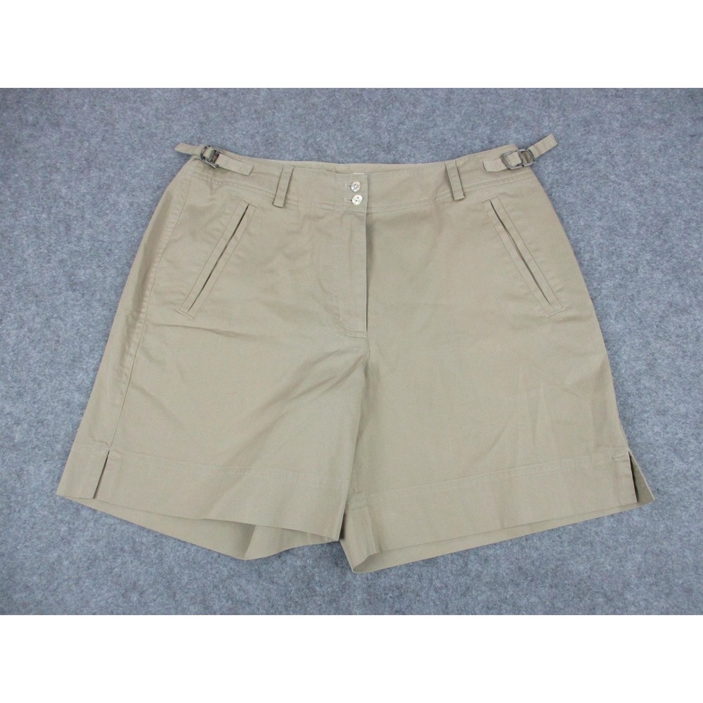Tommy Bahama Shorts Womens 4 Brown Oasis Flat Adjustable Waist Buckle Pockets